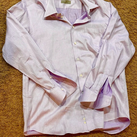 Canali Other - Canali Shirt Mens 16.5 Large Lilac Purple Button Up Dress Italian Cotton